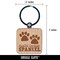 English Springer Spaniel Dog Paw Prints Fun Text Engraved Wood Square Keychain Tag Charm